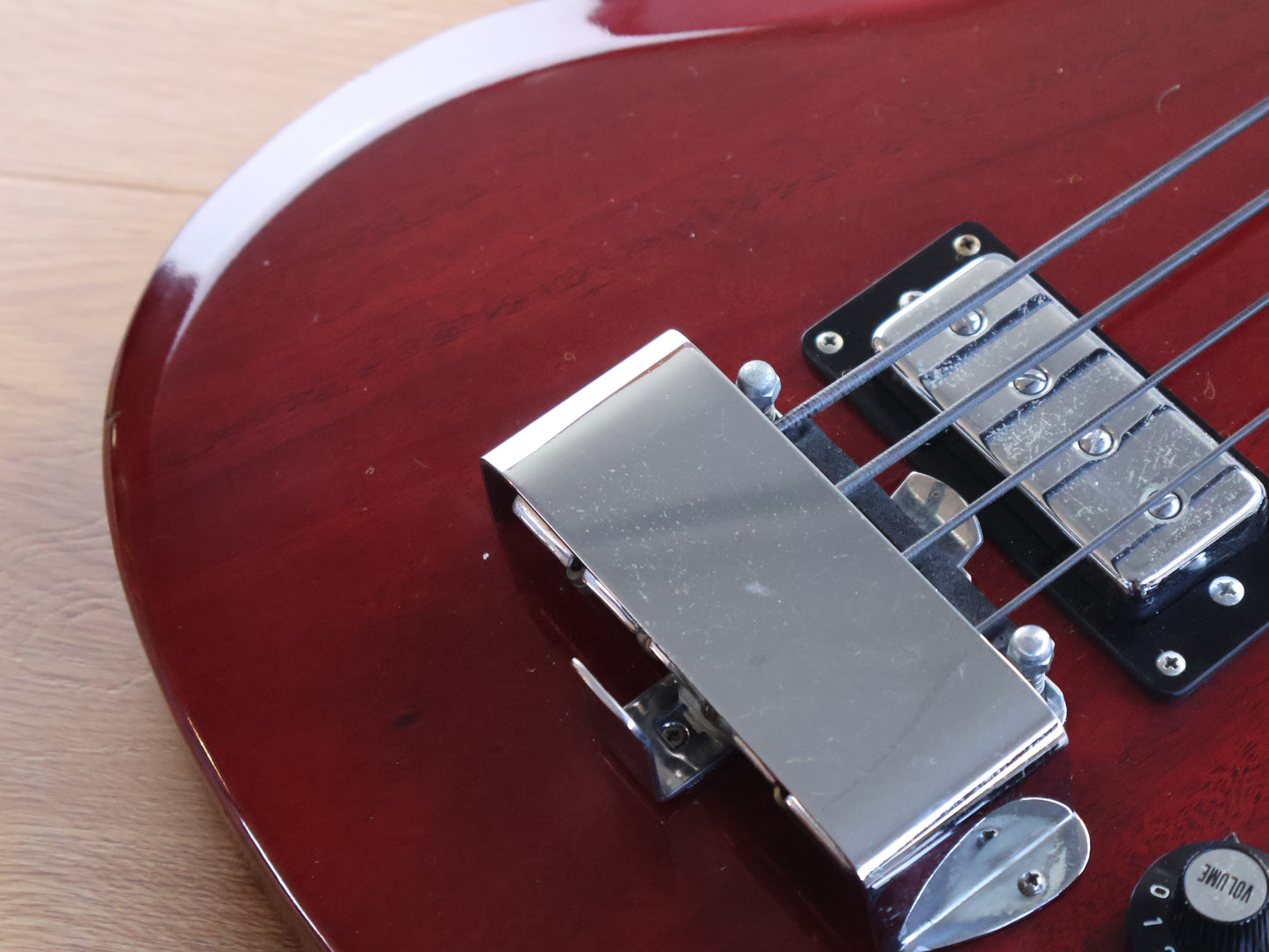 1976 Ganson Japan EB420 SG EB Double Cutaway Bass (Cherry Red)