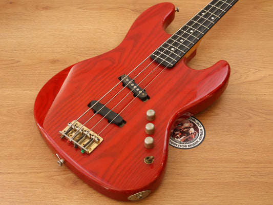 1990's Moon Japan JJ4 Jazz Bass (Transparent Red)