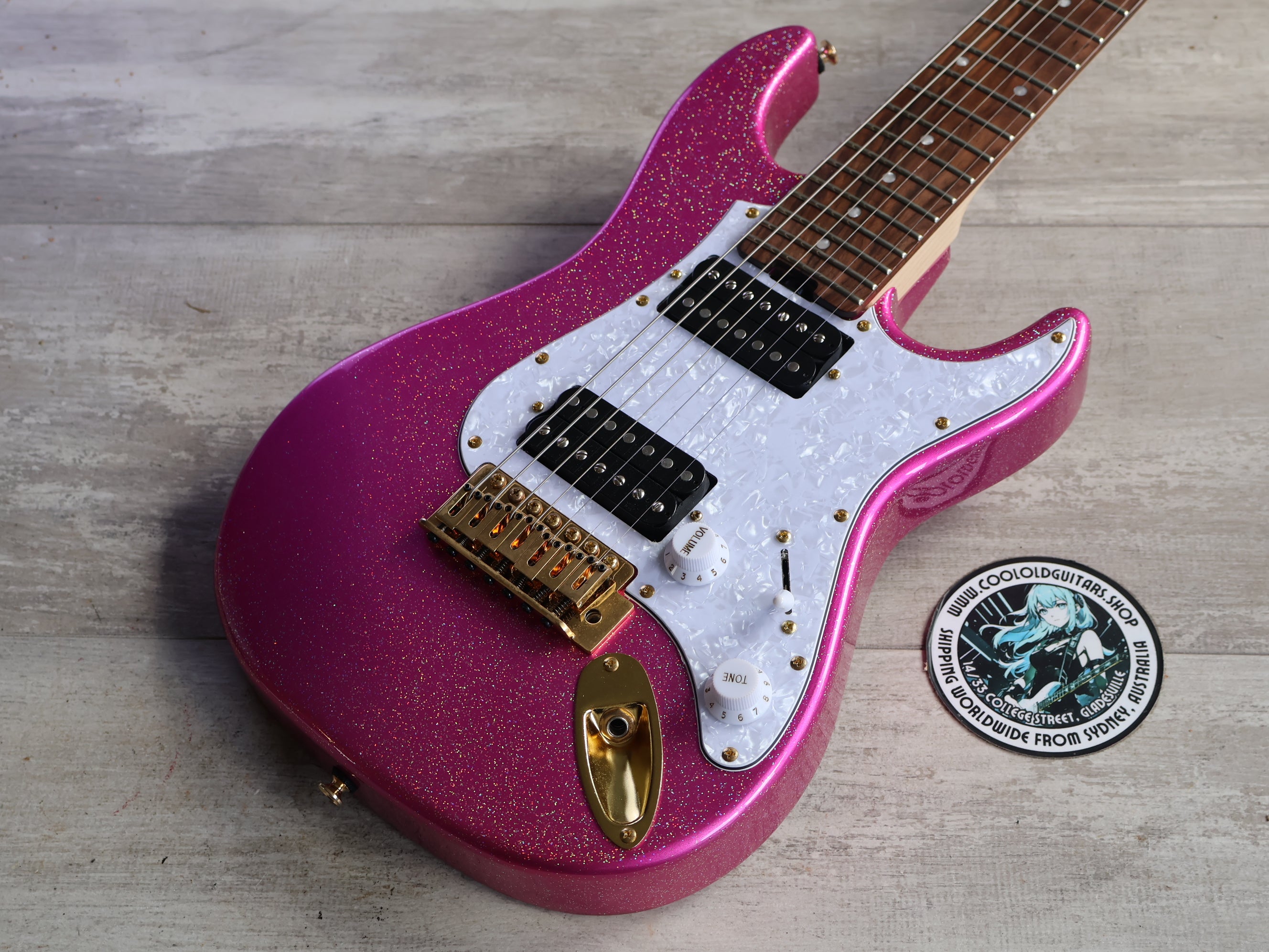 Grassroots (by ESP) G-SN7-68TO Omura Mini 7-String (Twinkle Pink