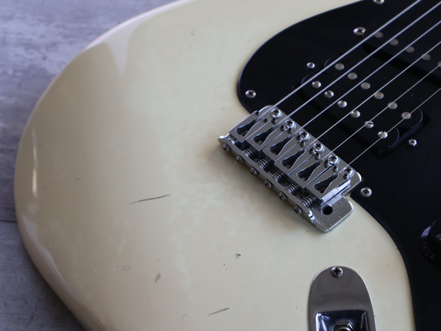 1984 Squier (by Fender Japan) JV Series Contemporary HSS Superstrat (White)