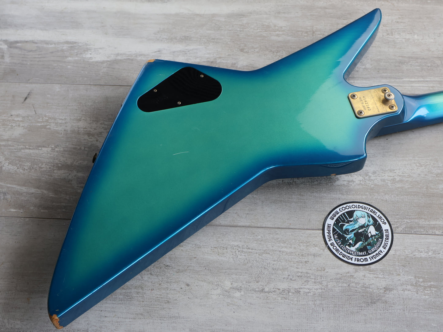 1984 Aria Pro II ZZB-Custom Explorer Bass (Metallic Blue Sunburst)