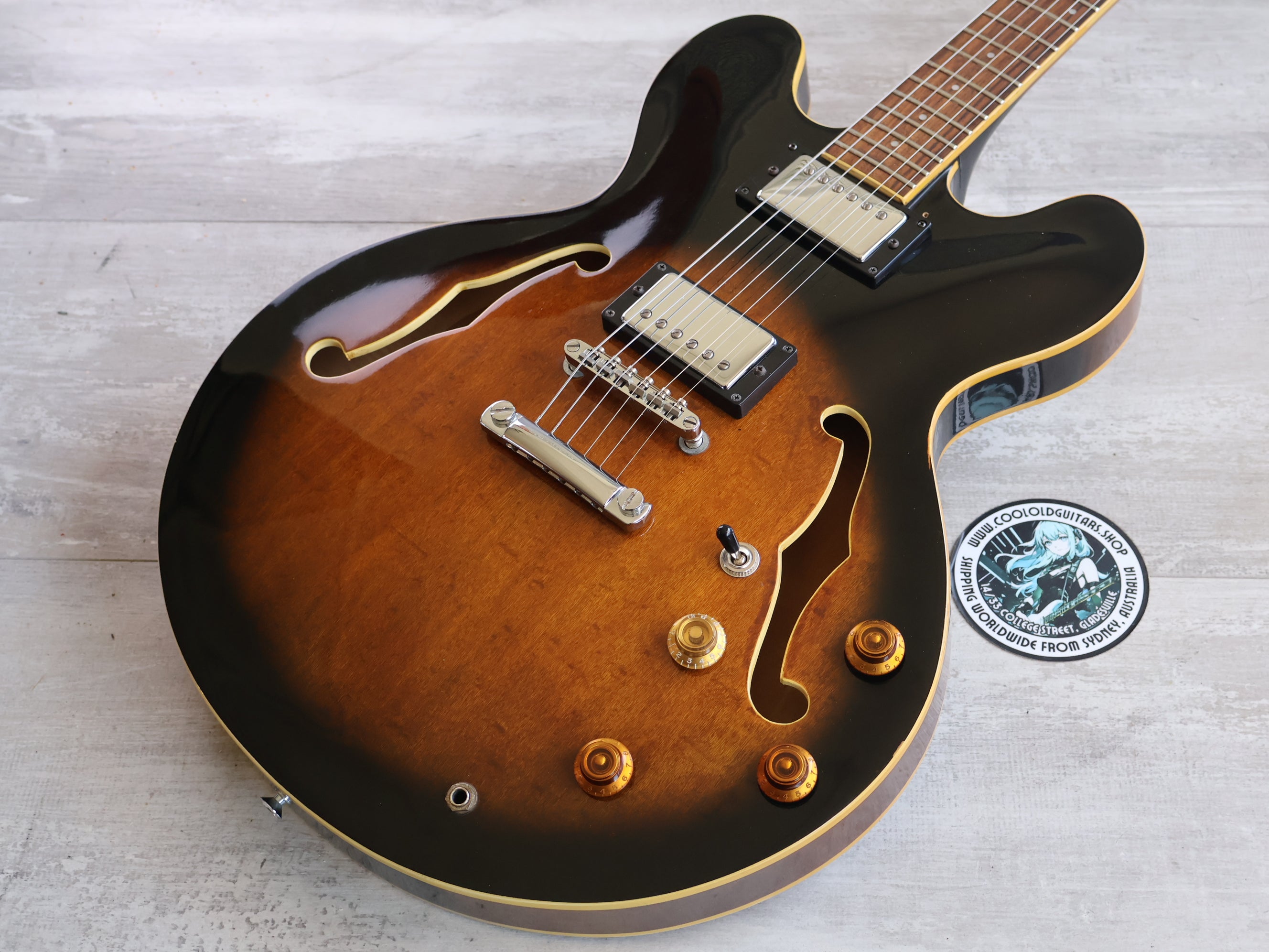 1989 Samick SA-1 Japanese Market ES-335 Semi Hollowbody (Brown Sunburs ...