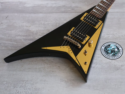 1990's Charvel (by Jackson Japan) 610-RR Short Scale Mini Randy Rhoads Flying V (Black/Gold)