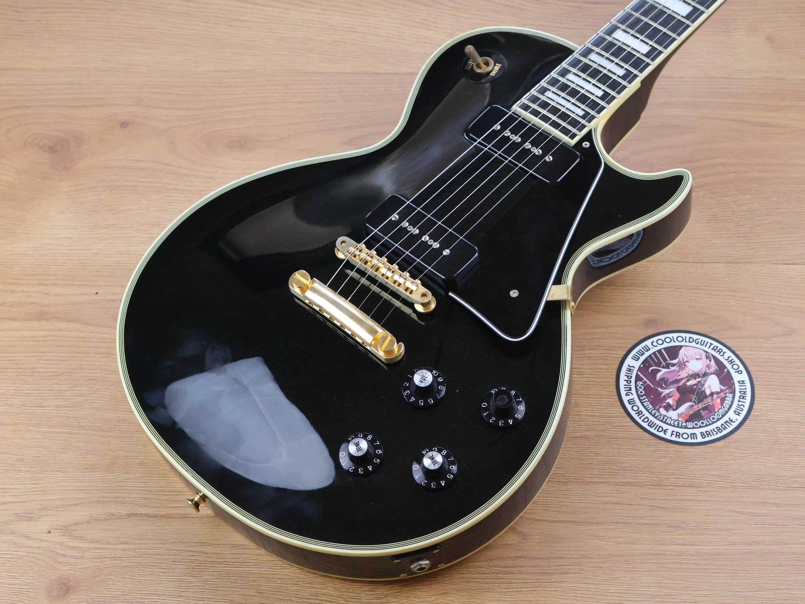 2008 Edwards Japan E-LP-130CD/P Les Paul Custom w/P90's (Ebony
