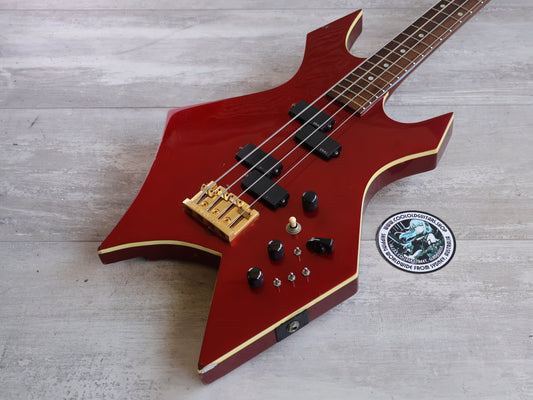 1984 BC Rich Japan "NJ Series' Neckthrough Warlock Bass w/EMG's (Candy Apple Red)