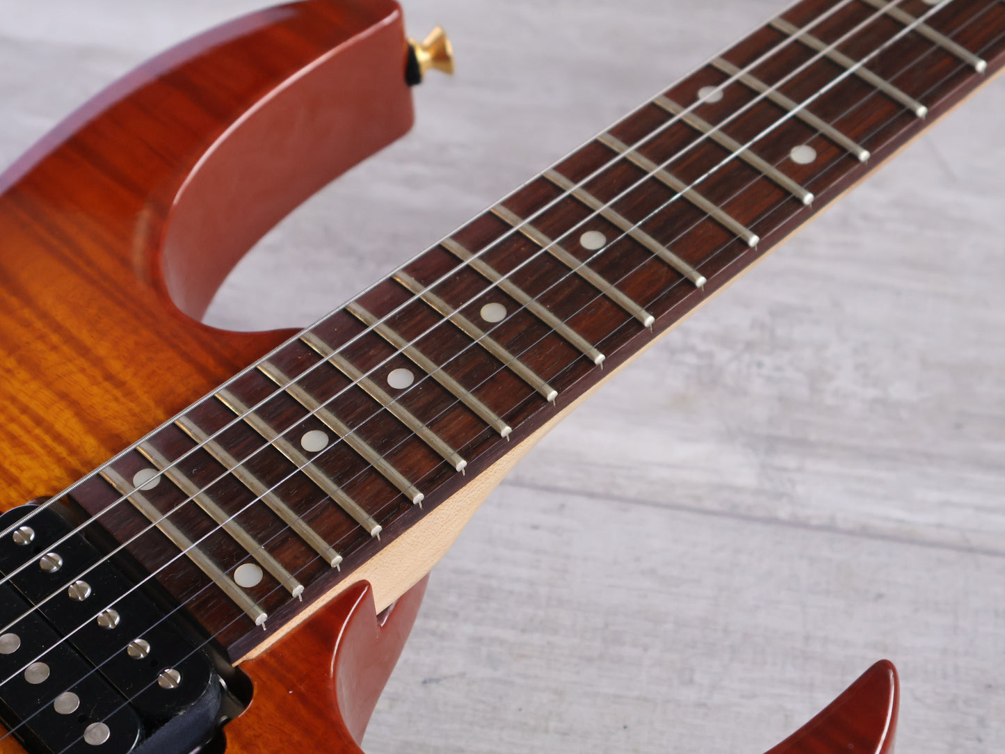 1996 Ibanez Japan RG380F HSH Superstrat (Amber Sunburst)