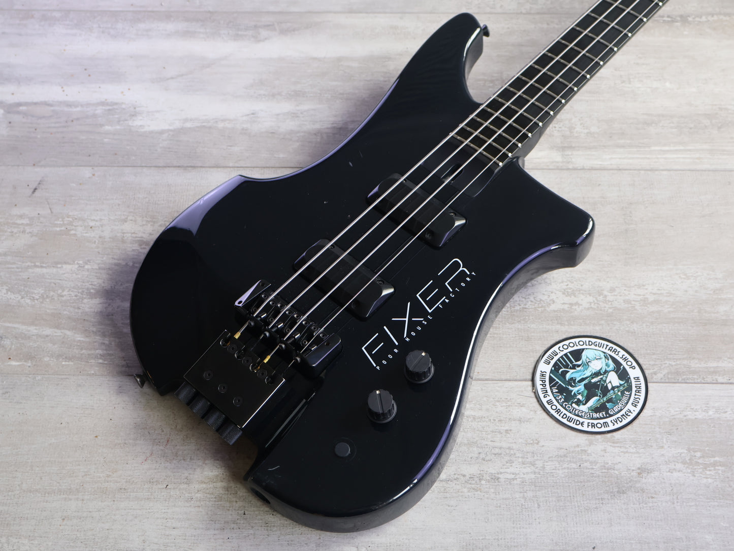 1990's Fixer Japan "Poor House Factory" Kubicki Style Bass (Black)