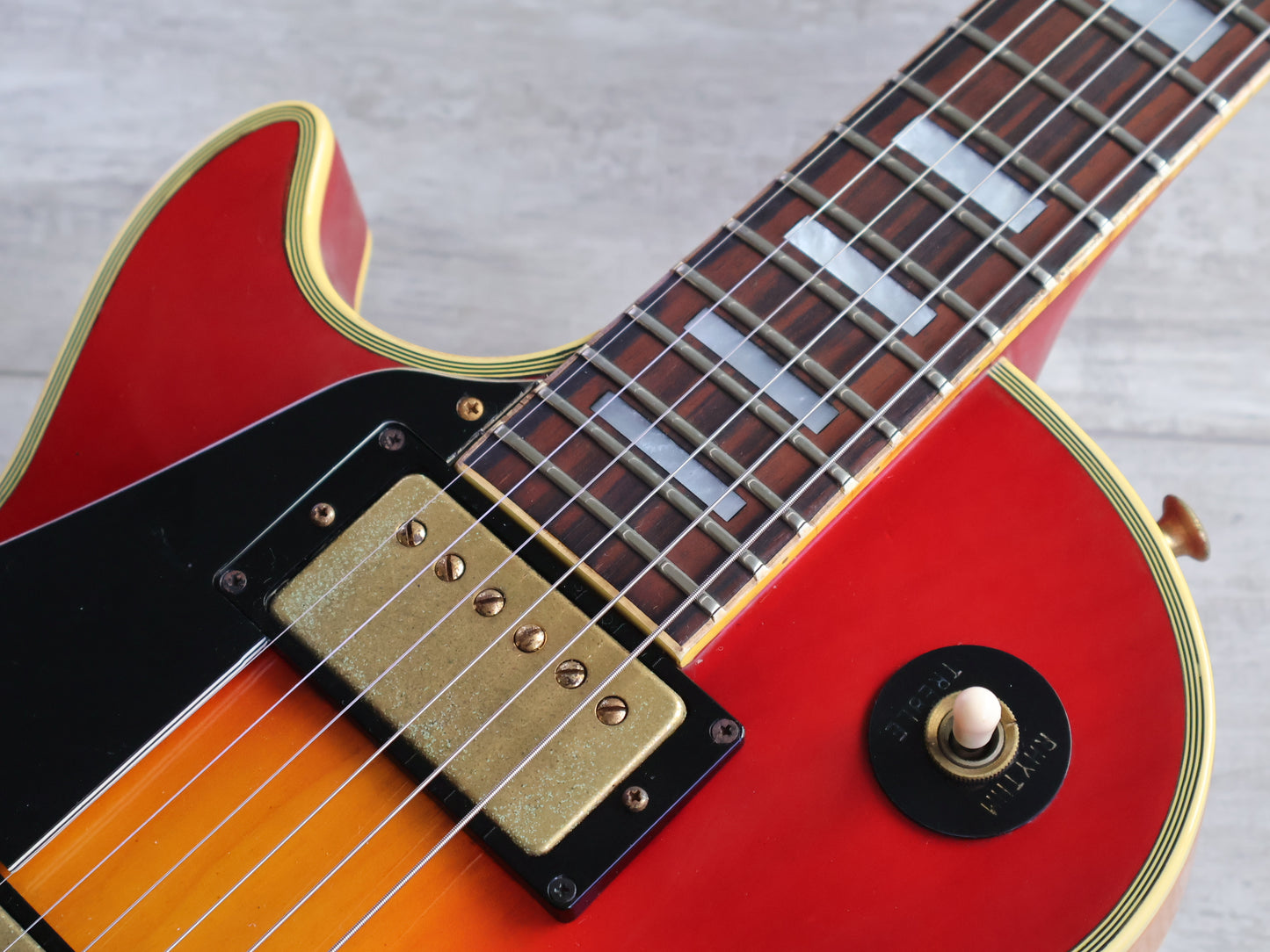 1977 Greco Japan EG-600R LH Left Handed Les Paul Custom (Cherry Sunburst)