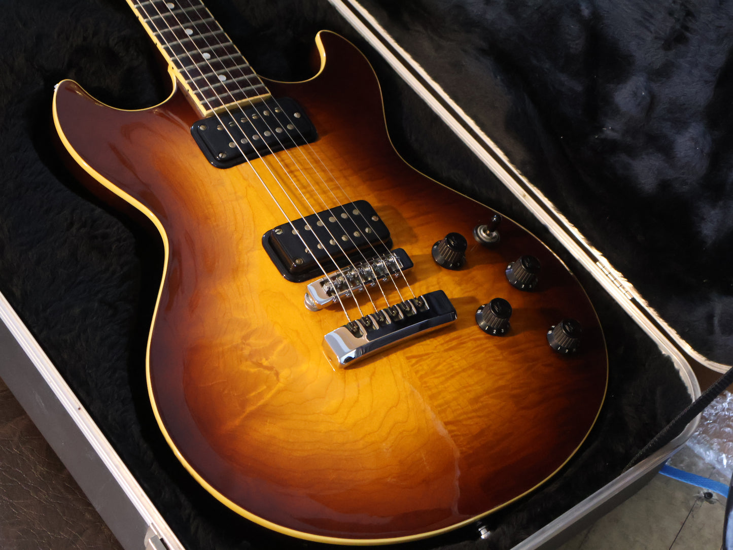 1984 Fender Japan "Master Series" Flame Double Cutaway (Brown Sunburst)