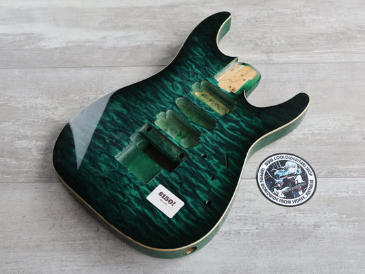 Unknown HSH Superstrat Body (Flame Top Green)