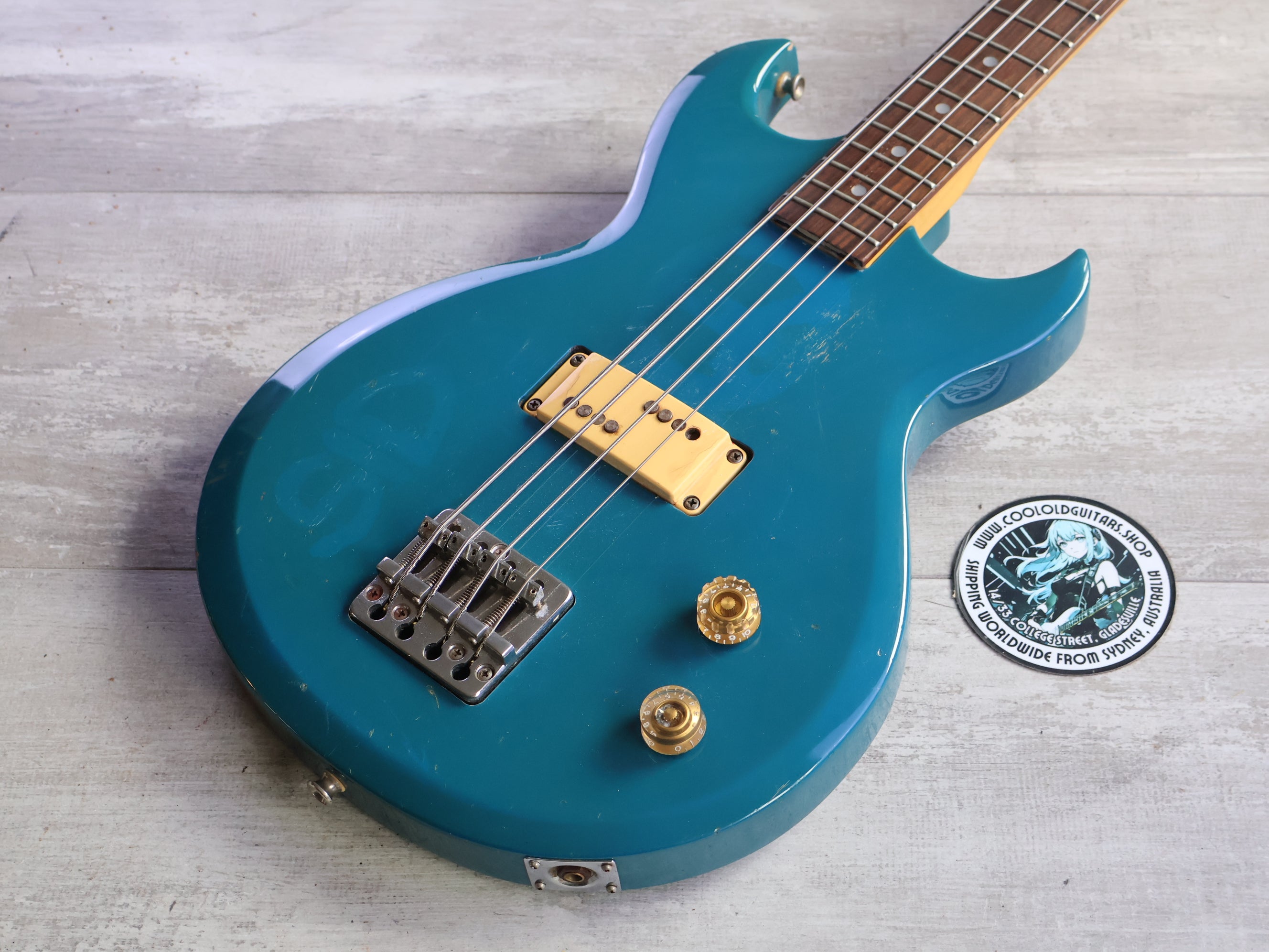 1981 Aria Pro II Japan CSB-380 Cardinal Medium Scale Bass (Blue