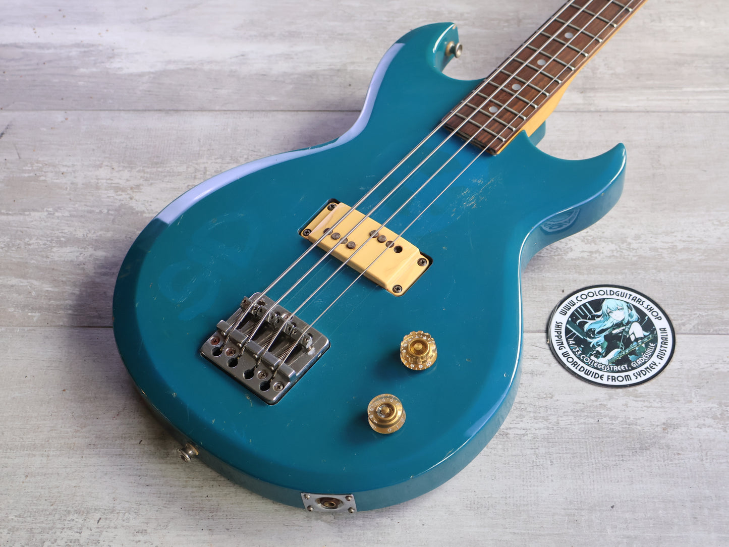 1981 Aria Pro II Japan CSB-380 Cardinal Medium Scale Bass (Blue)
