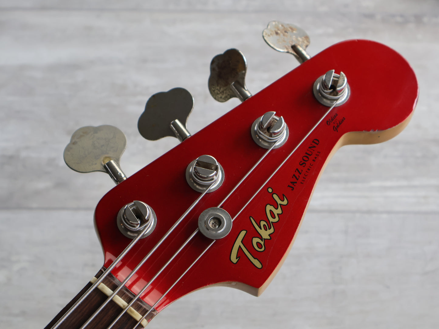 1984 Tokai TJB-50 '64 Reissue Jazz Bass (Metallic Red w/Matching Headstock)