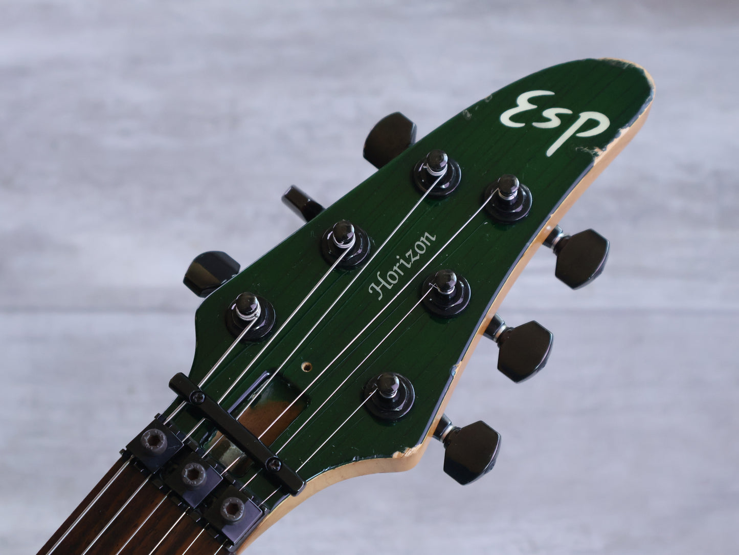 1997 ESP Japan Horizon HH Superstrat w/Floyd Rose (Transparent Green)