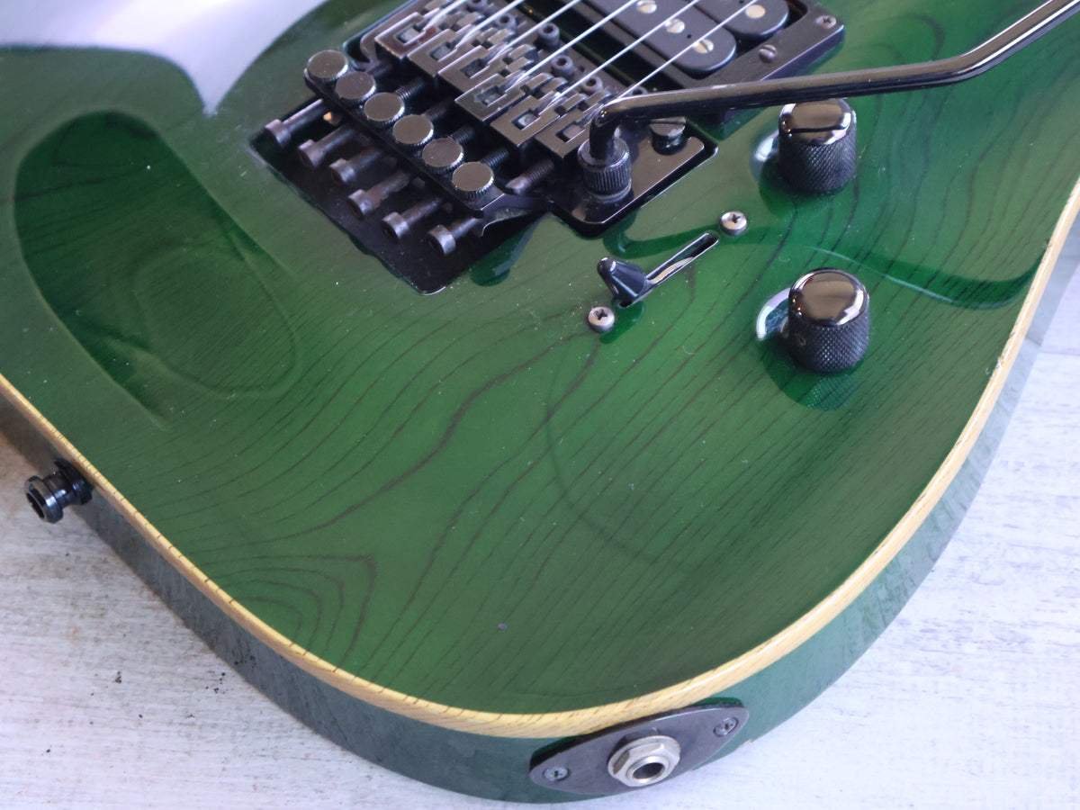 1997 ESP Japan Horizon HH Superstrat w/Floyd Rose (Transparent Green)