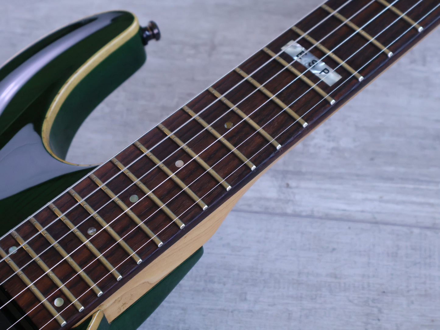 1997 ESP Japan Horizon HH Superstrat w/Floyd Rose (Transparent Green)