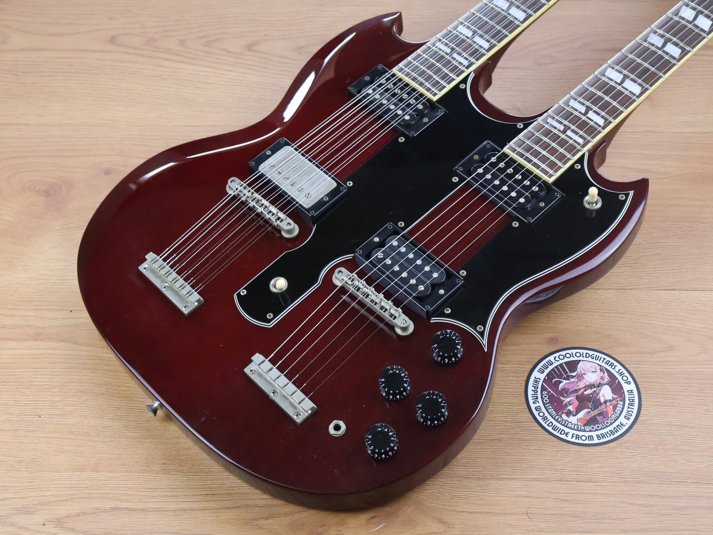 1992 Burny Japan RSG-140 Double Neck 6/12 SG (Cherry Red)