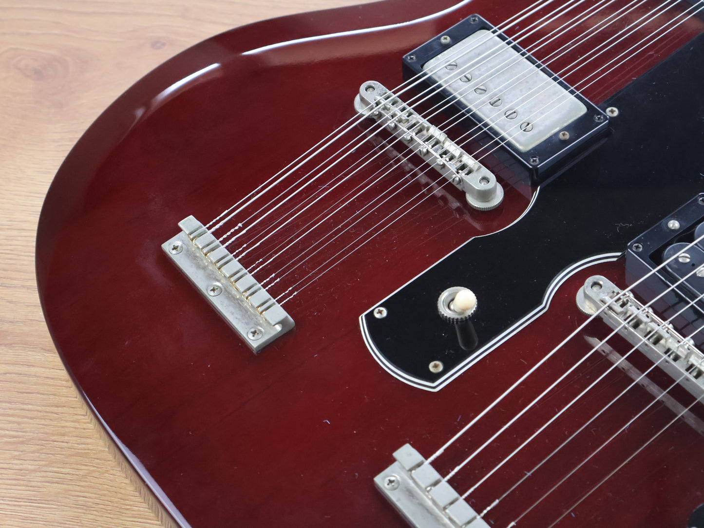 1992 Burny Japan RSG-140 Double Neck 6/12 SG (Cherry Red)