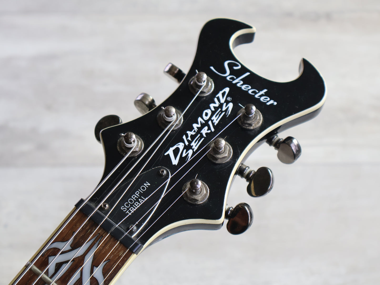 2002 Schecter Diamond Series Scorpion Tribal Baritone (Black)