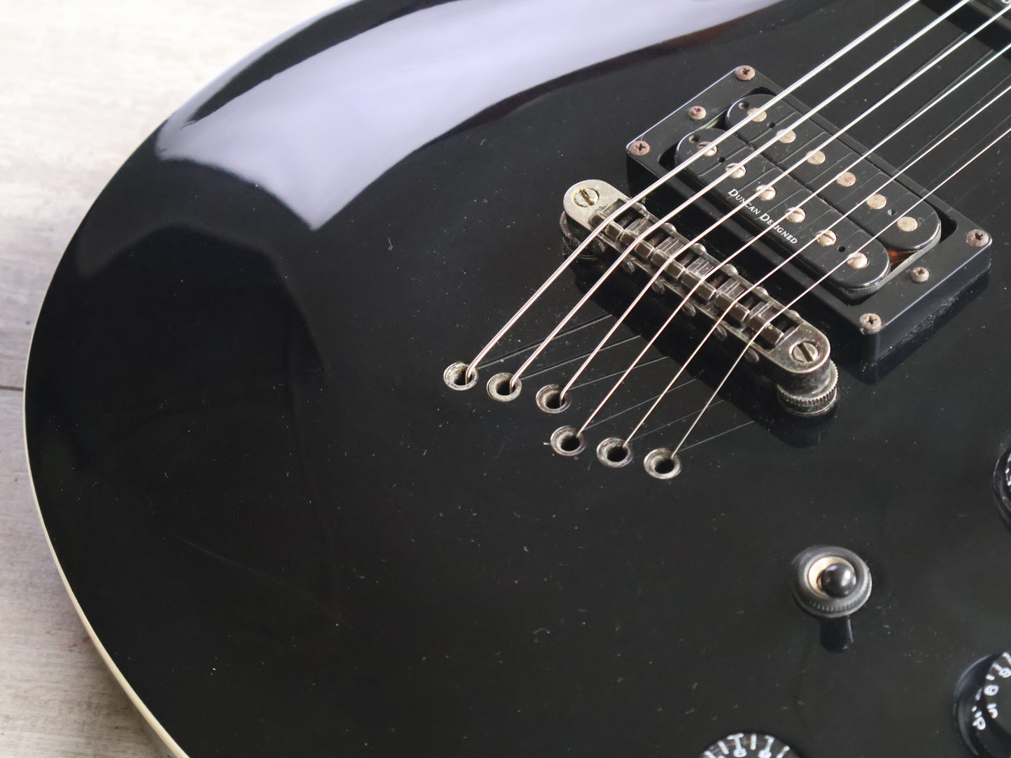 2002 Schecter Diamond Series Scorpion Tribal Baritone (Black)