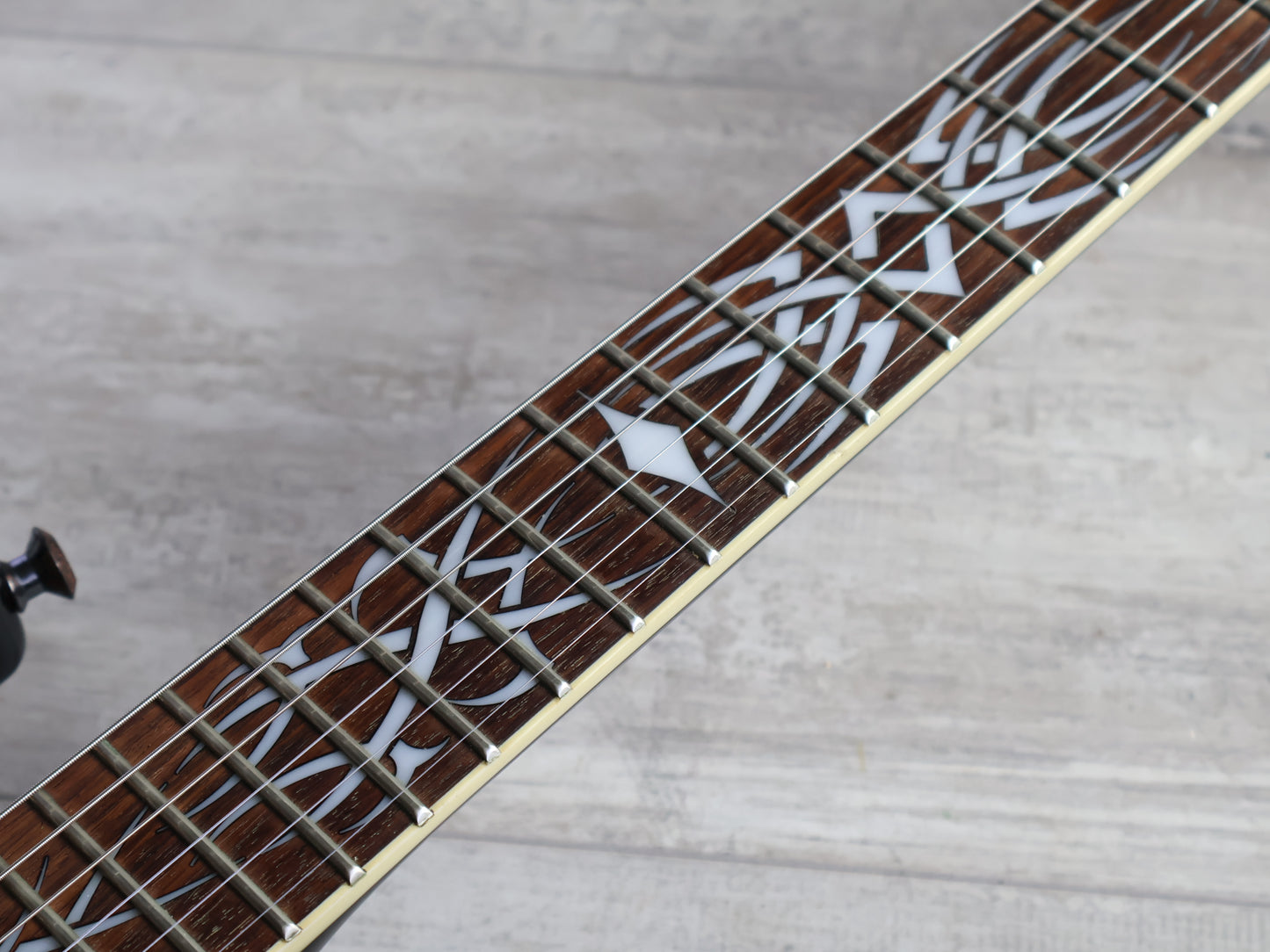 2002 Schecter Diamond Series Scorpion Tribal Baritone (Black)