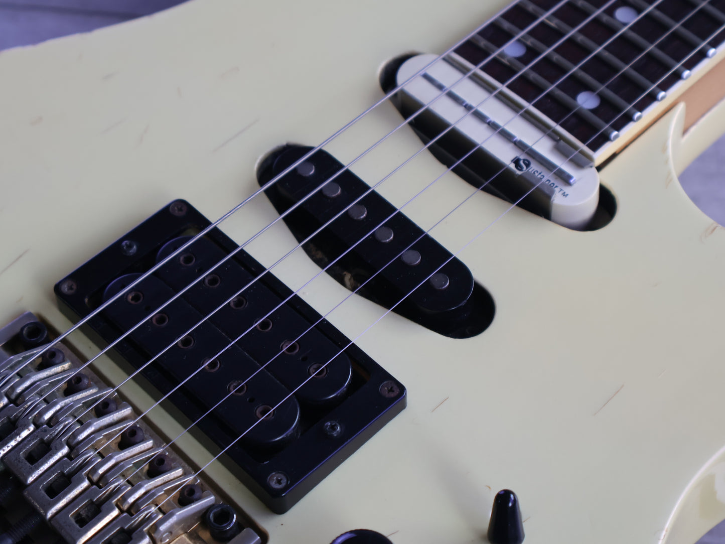 1988 Ibanez Japan RG670 HSS Superstrat w/Fernandes Sustainer (Pearl White)