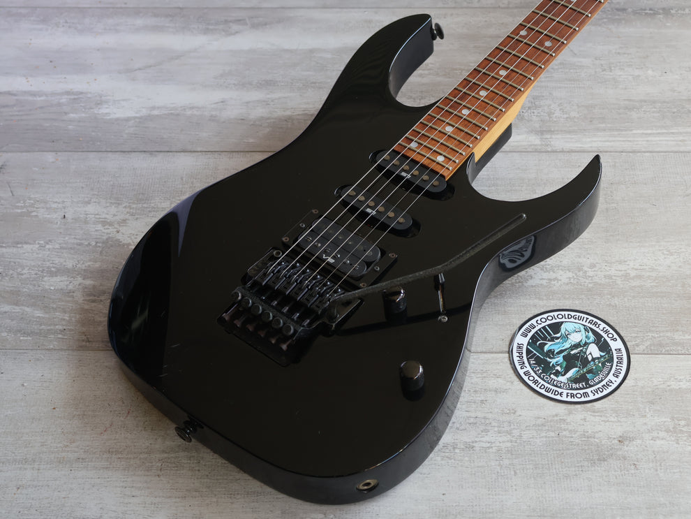 1989 Ibanez Japan RG560 HSS Superstrat (Black) – Cool Old Guitars