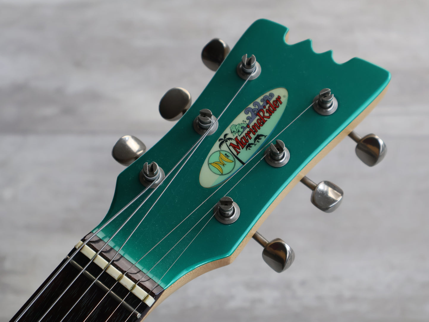 Marine Rider Japan Mini Mosrite Travel Guitar (Metallic Turquoise)