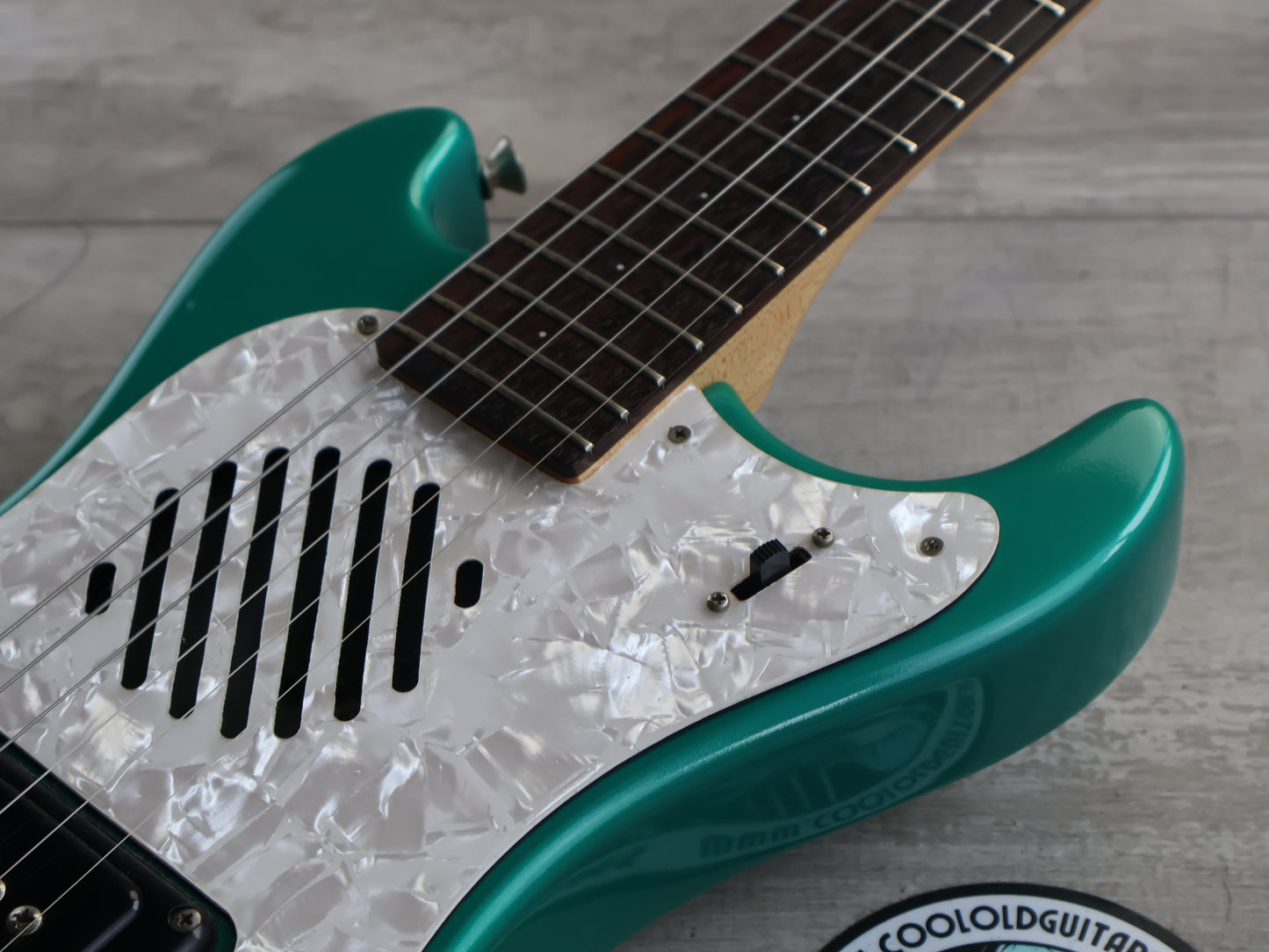 Marine Rider Japan Mini Mosrite Travel Guitar (Metallic Turquoise)