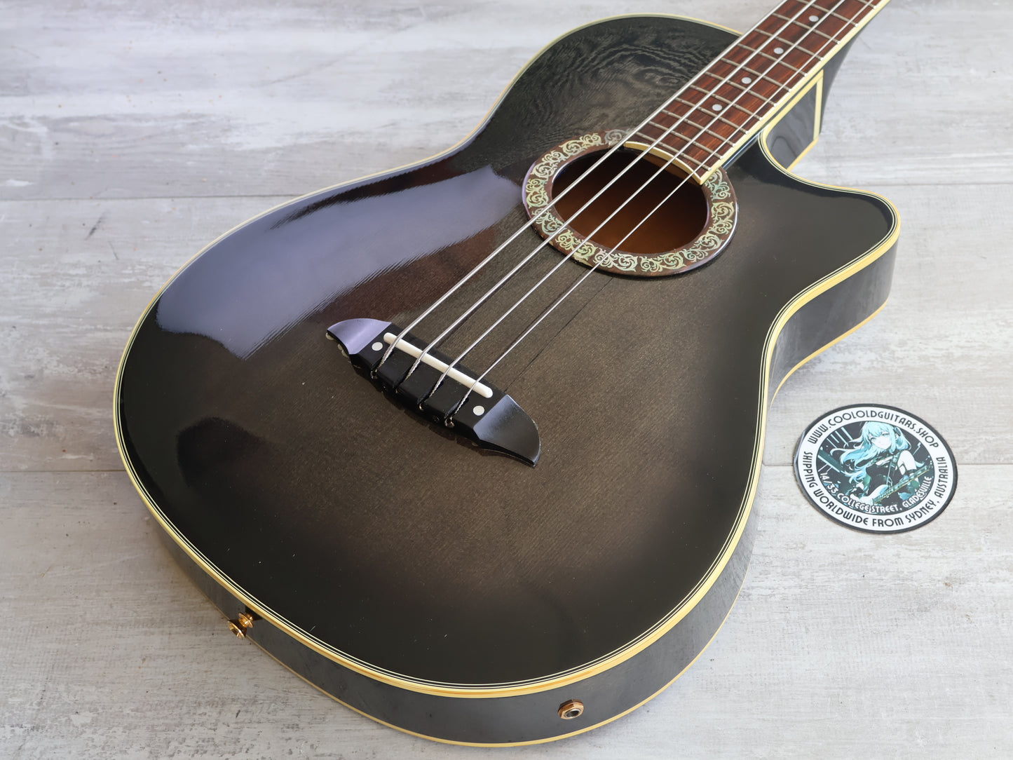 1990 Greco GEB-1000 Acoustic Bass (Charcoal Burst)