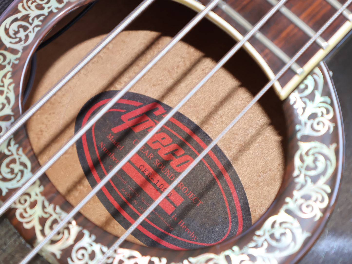 1990 Greco GEB-1000 Acoustic Bass (Charcoal Burst)