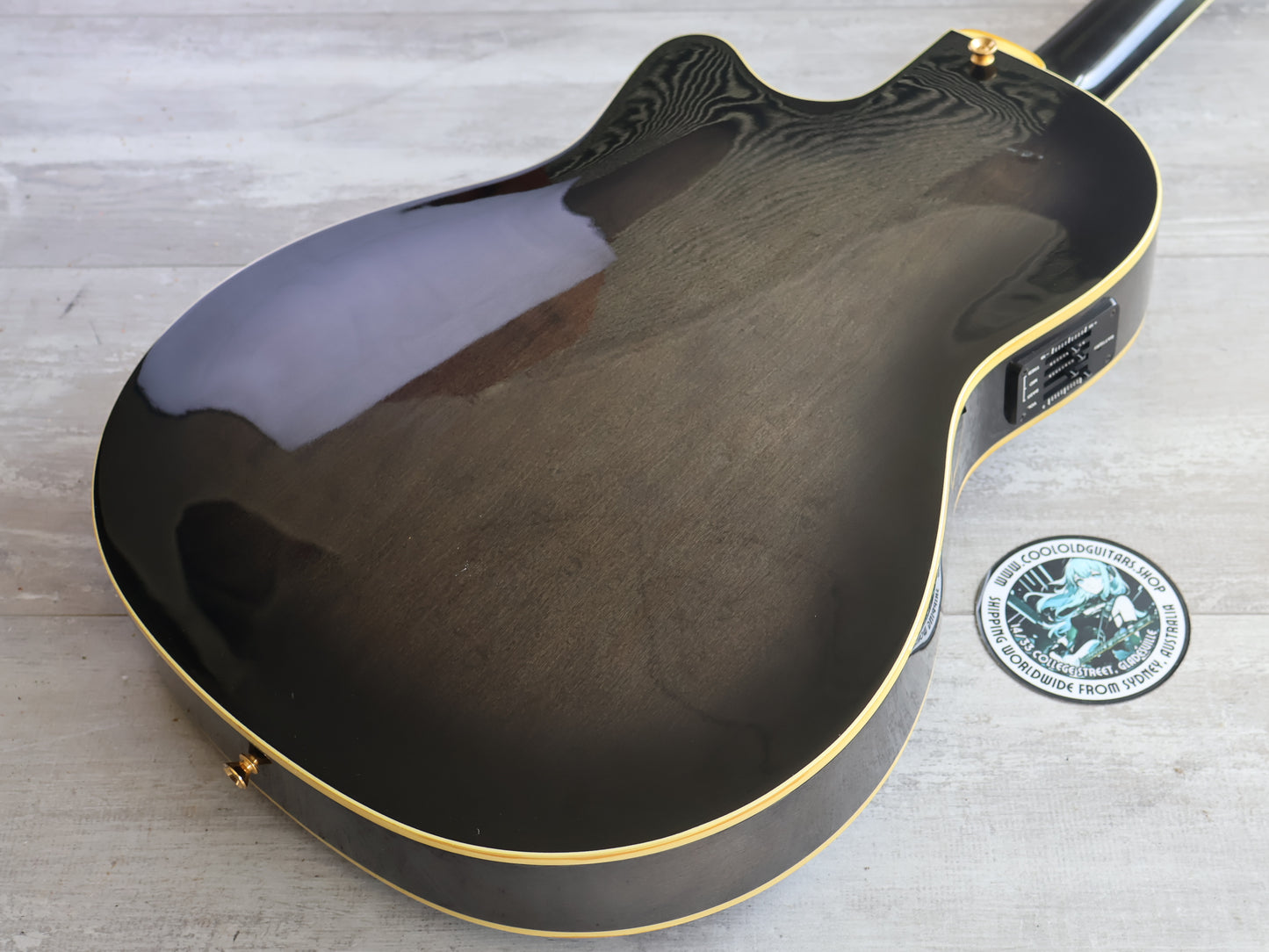 1990 Greco GEB-1000 Acoustic Bass (Charcoal Burst)