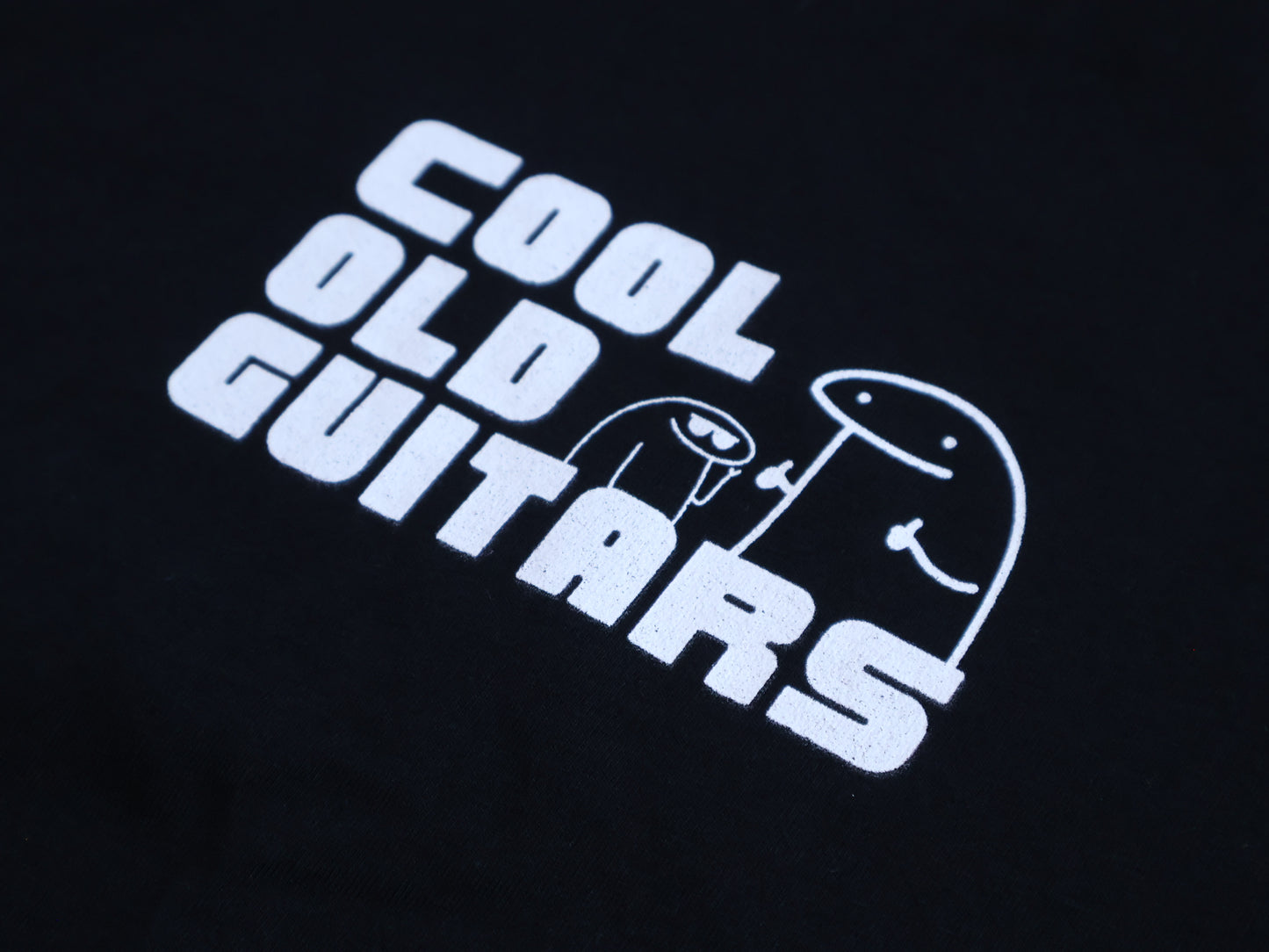 Cool Old Guitars Logo Men's T-Shirt (Black)