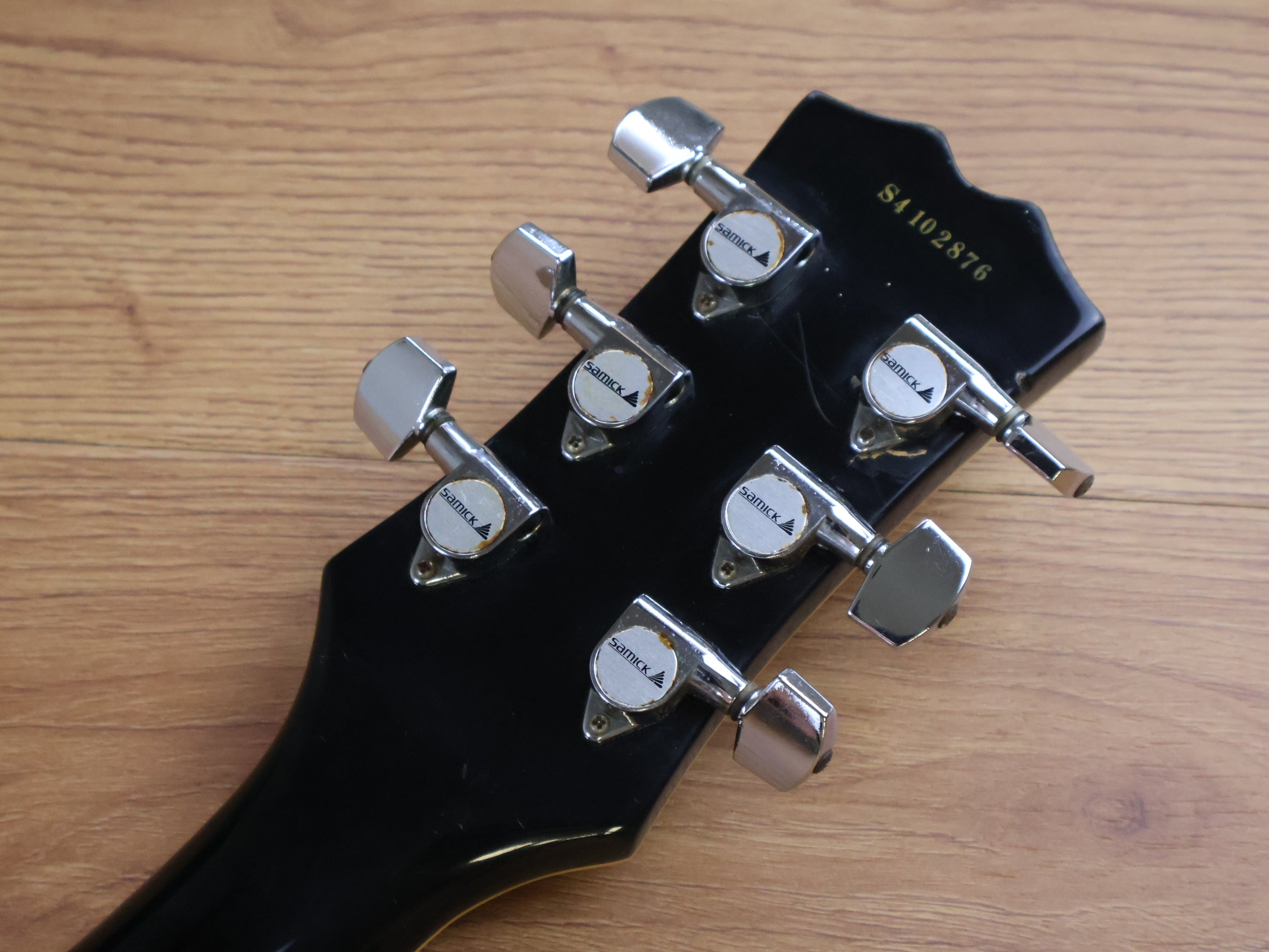 1994 Samick Korea SAN-450 Semi-Hollowbody (Black) – Cool Old Guitars