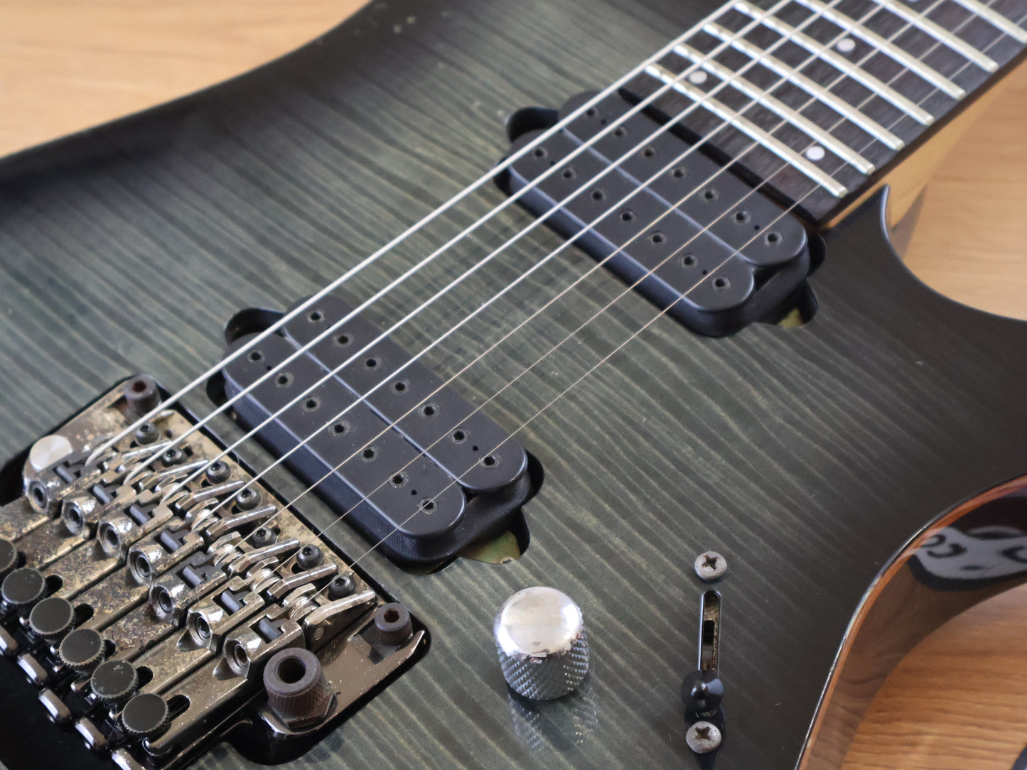 2015 Ibanez Japan RG3727FZ Prestige 7-String HH Superstrat (Black Haze)