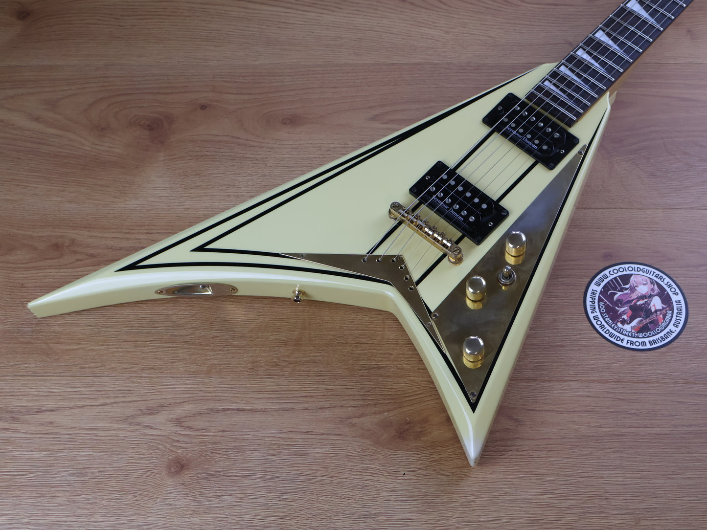 2007 Jackson Japan RR Rhoads Flying V (White w/Pinstripes)