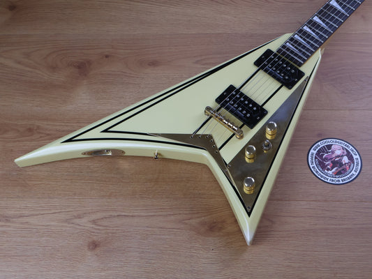 2007 Jackson Japan RR Rhoads Flying V (White w/Pinstripes)