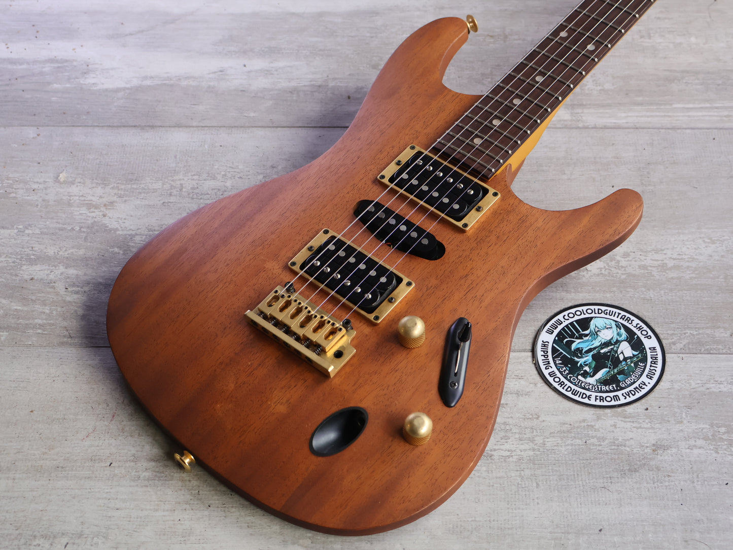 1994 Ibanez SV470 S-Series Saber HSH Superstrat (Natural Oil)