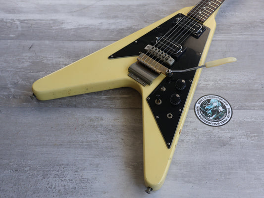 1979 Greco Japan FV-600 '67 Reissue Custom Order Flying V w/Vibrola (White)