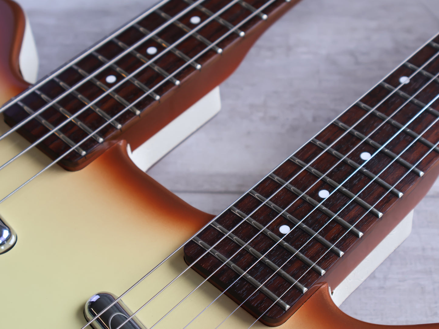 2000's Danelectro DB604 Doubleneck Guitar/Bass (Copper Burst)