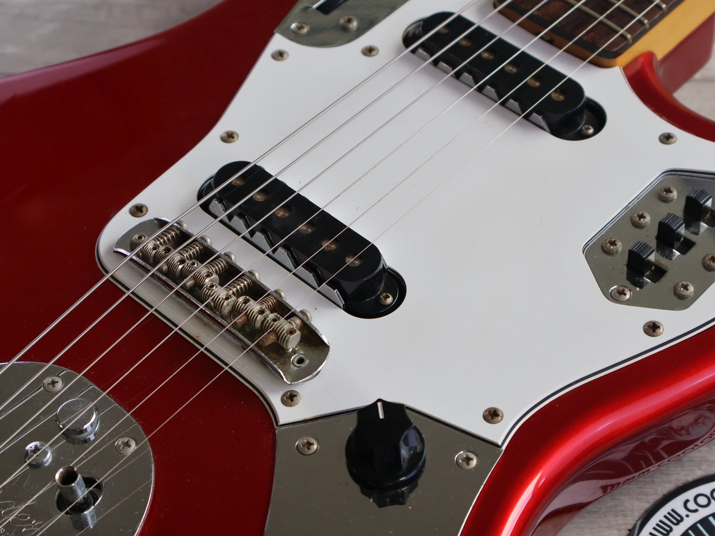 1999 Fender Japan JG66-85 '66 Reissue Jaguar (Candy Apple Red w/Matching Headstock)