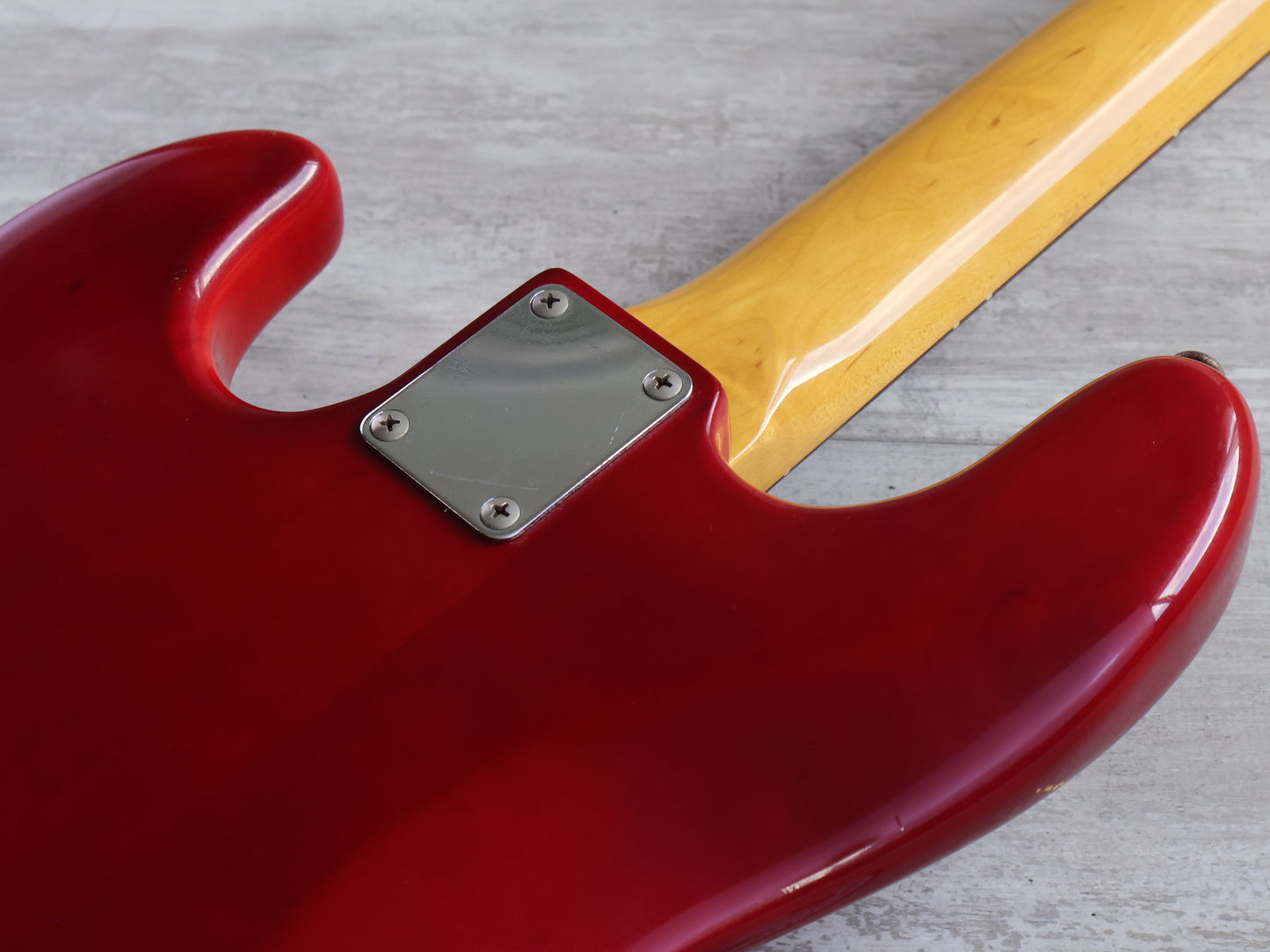 1997 Fender Japan JB62 '62 Reissue Fretless Jazz Bass w/EMG's (Transparent Red)