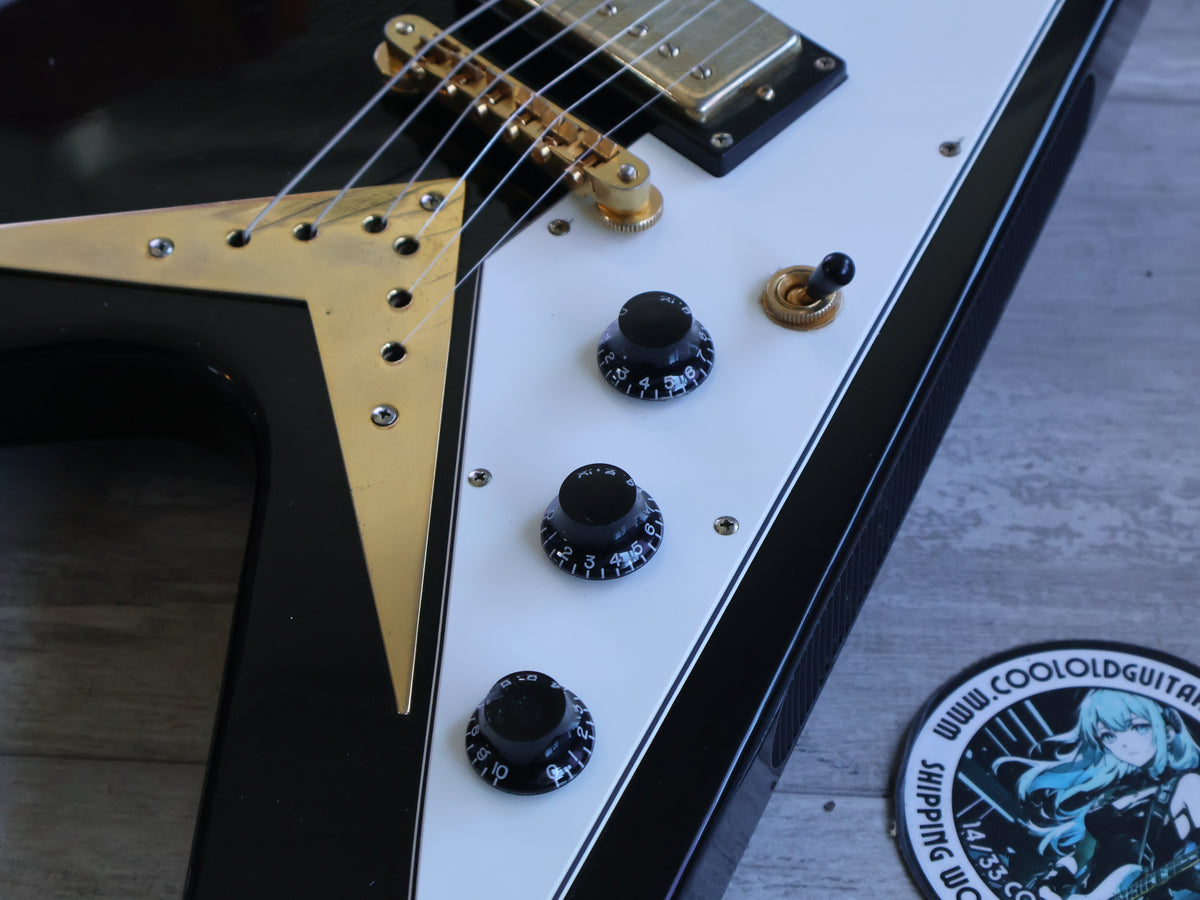 1999 Epiphone Korea '58 "Korina" Reissue Flying V (Black)