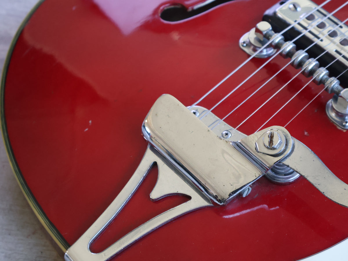 1960's Teisco Japan EP-2T Hollowbody w/Tremolo (Transparent Red)