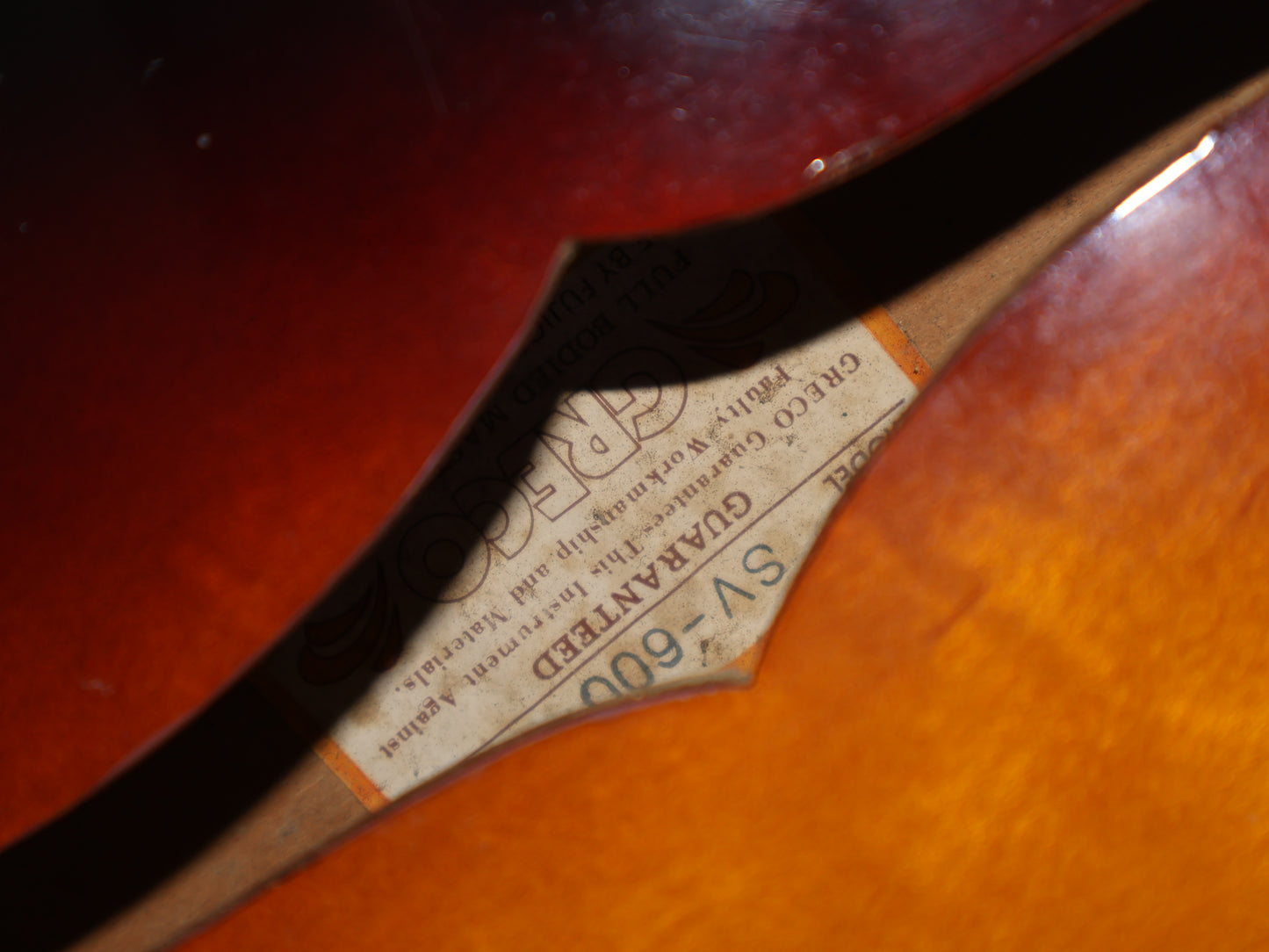 1982 Greco Japan SV-600 Super View Semi-Hollowbody (Sunburst)