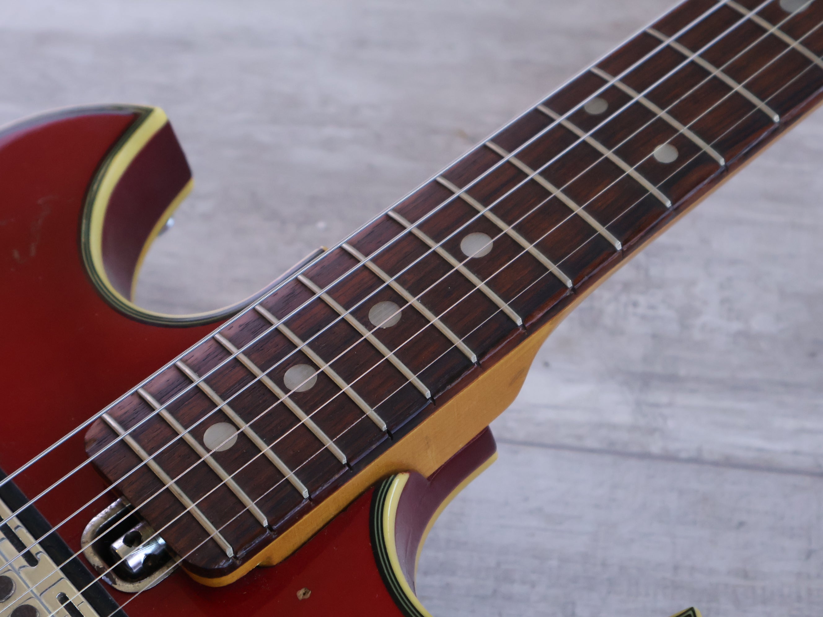 1960's Teisco Japan EP-2T Hollowbody w/Tremolo (Transparent Red
