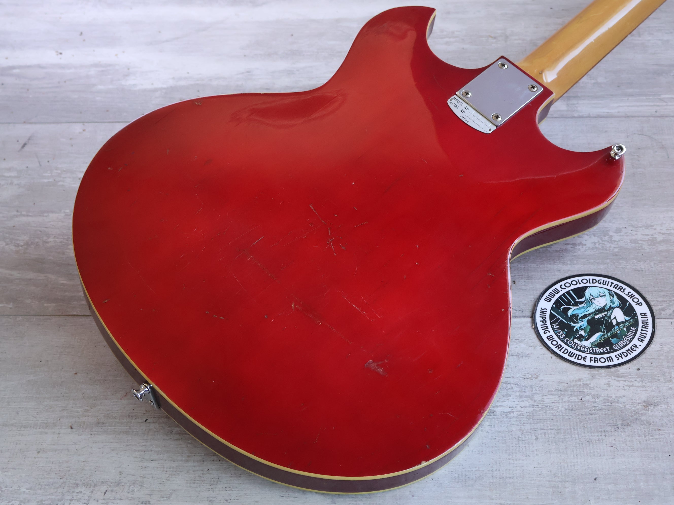 1960's Teisco Japan EP-2T Hollowbody w/Tremolo (Transparent Red