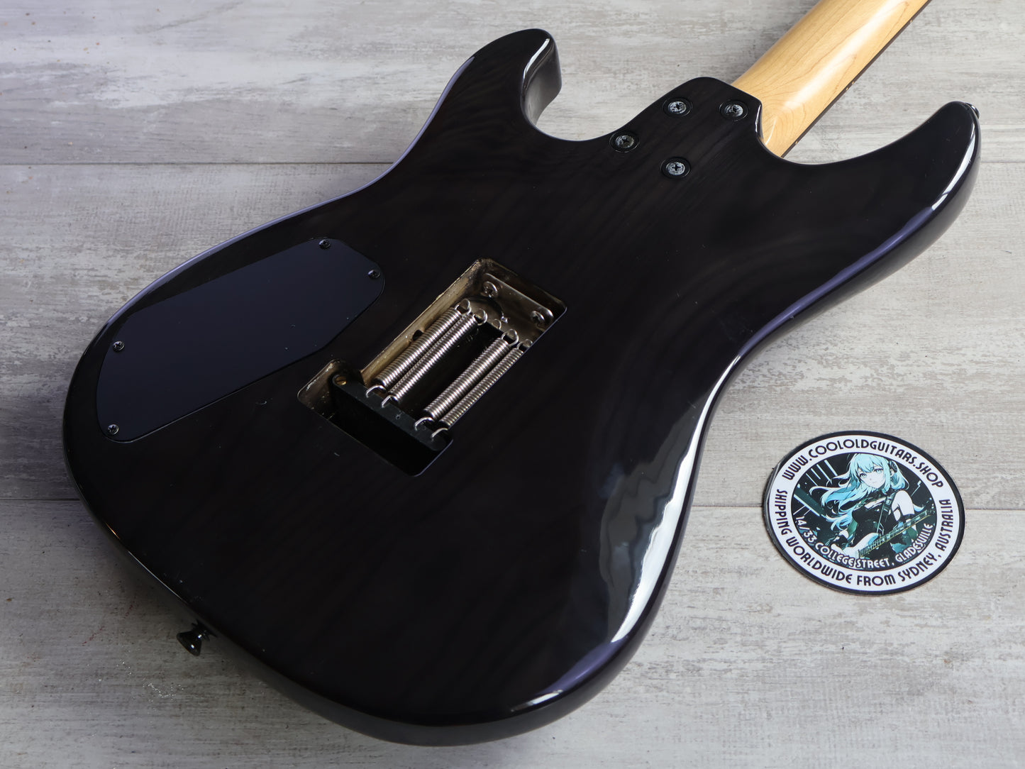 1989 Aria Pro II "The Warrior USA" HSS Superstrat (Transparent Black)
