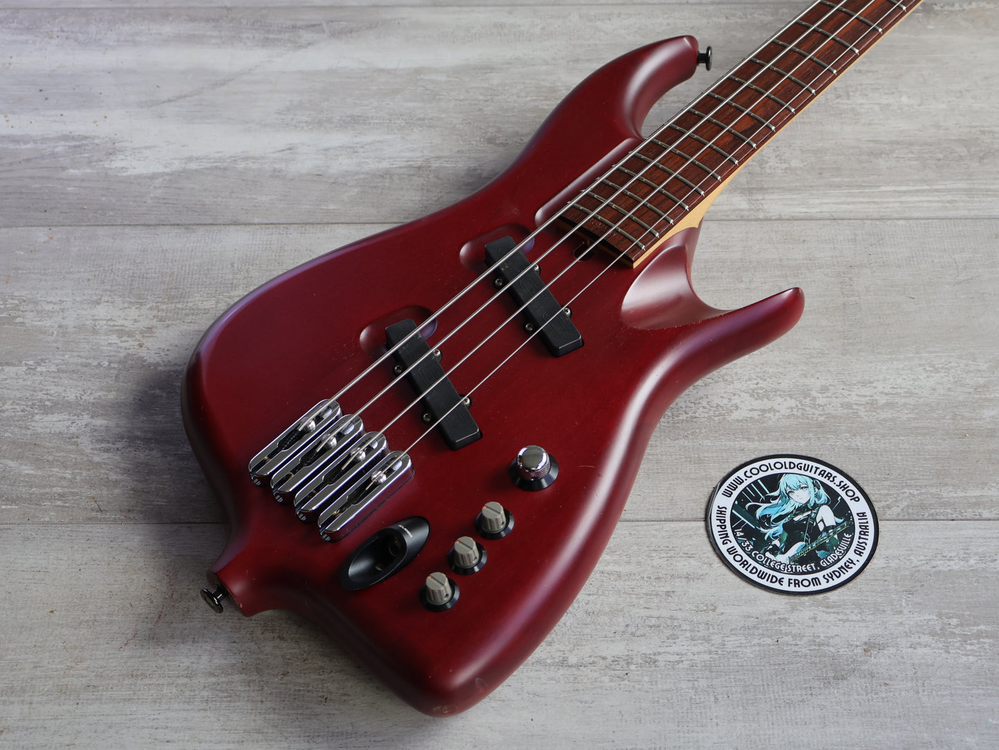 1989 Greco (by Atlansia) Stealth Deluxe Bass (Wine Red)