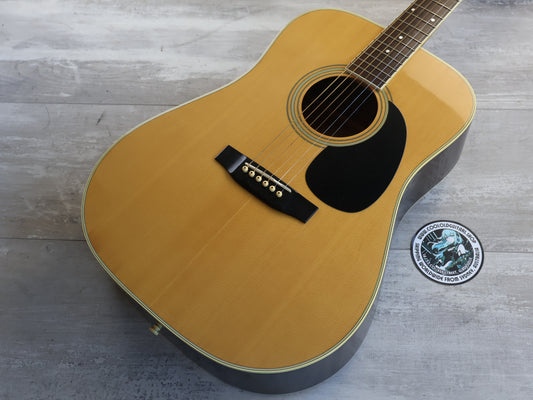 1980's Morris W-20 Japanese Vintage Acoustic Dreadnought Guitar (Natural)